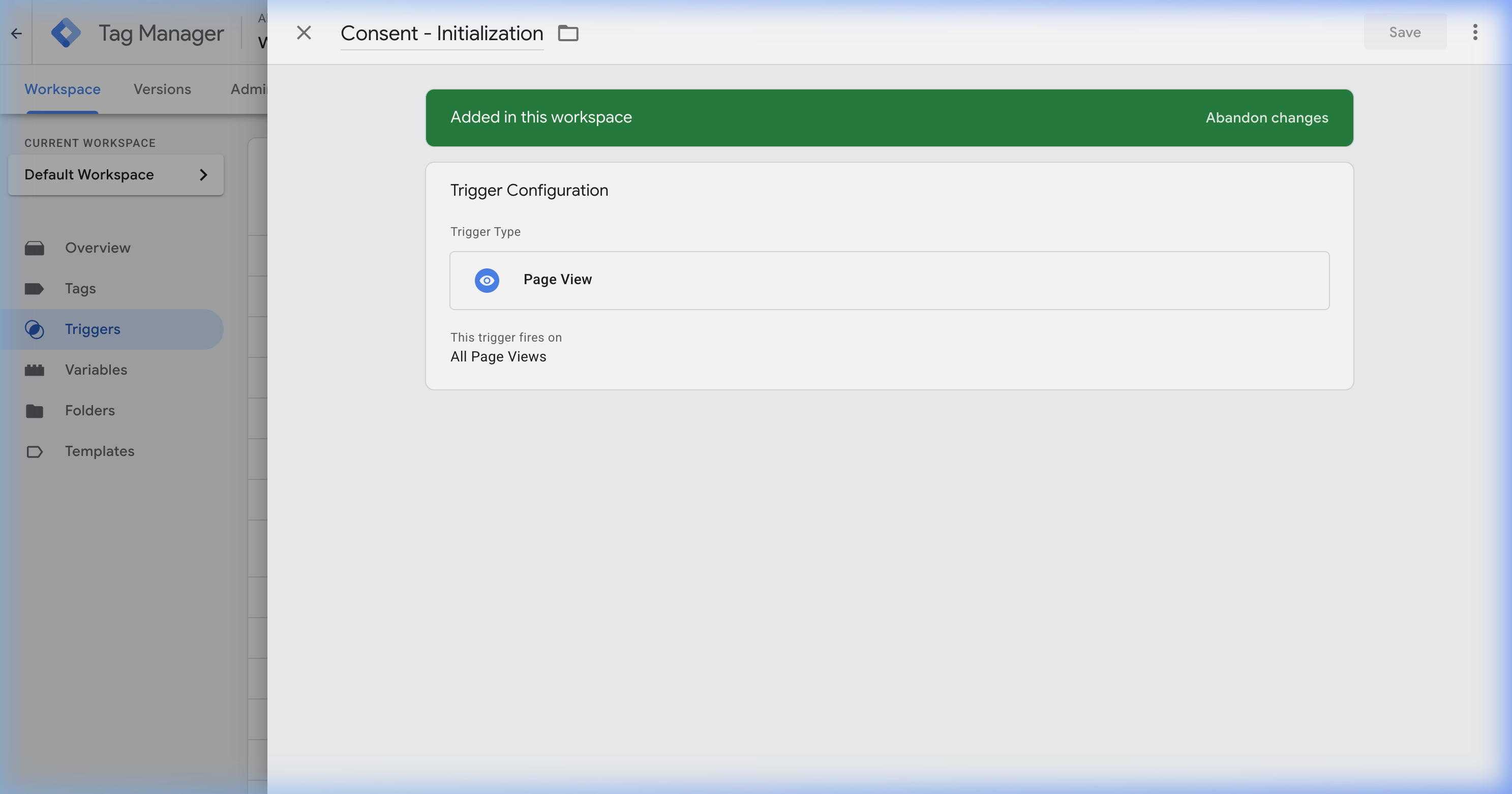 GTM Consent Initialization trigger configuration for server-side tagging